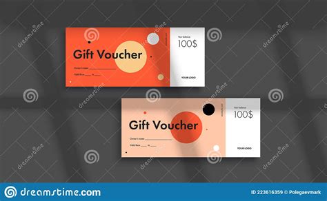 Abstract Gift Voucher Card Template Modern Discount Coupon Or