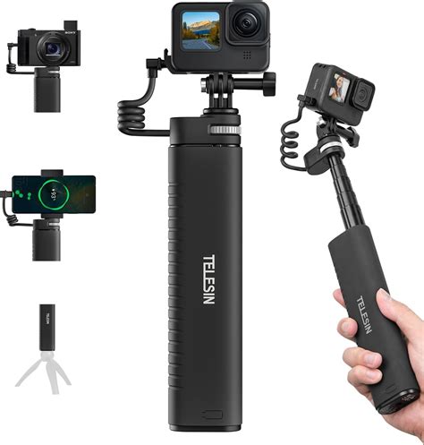 Telesin Power Grip Pulgadas Extensi N Selfie Stick Handler Para