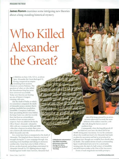 Who Killed Alexander The Great About A Long Standing Historical