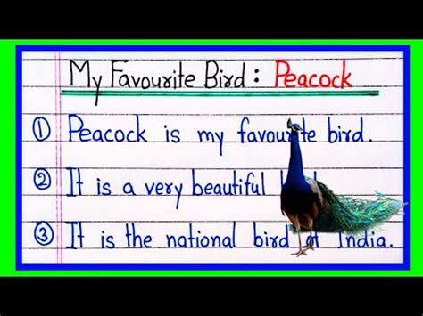 My Favourite Bird Essay Lines In English Lines On My Favourite