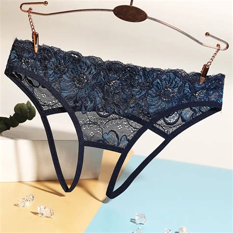 Sexy Crotch Opening Women S Panties Lingerie Lace Underpant G String Thong Floral Temptation
