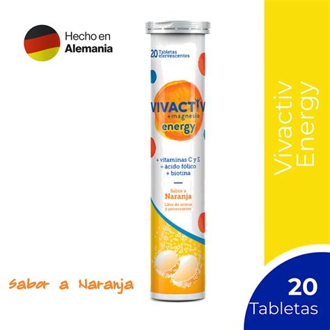 Vivactiv Energy Magnesio Tableta Efervescente Sabor Naranja Inkafarma