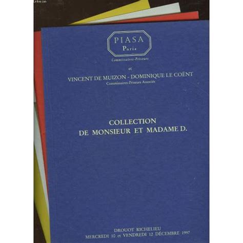 Lot De Catalogues De Vente Aux Encheres Collection De Monsieur Et