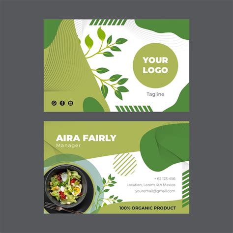 Premium Vector Bio And Healthy Food Business Card Template