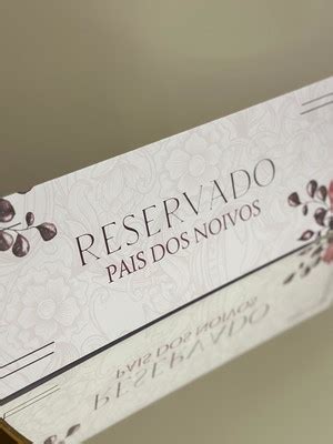 Placa Reservado Casamento Anos Unidades Compre Produtos