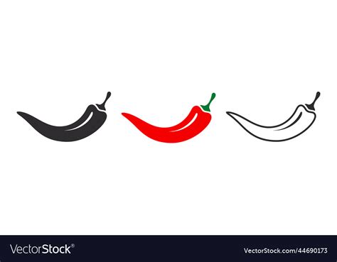 Spicy Chili Hot Pepper Icons Hot Natural Chili Vector Image