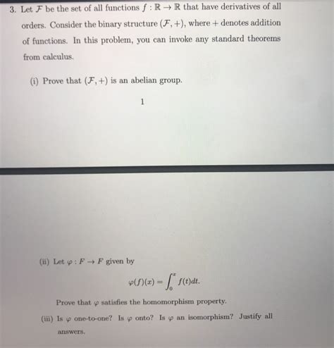 Solved 3 Let F Be The Set Of All Functions F R → R That