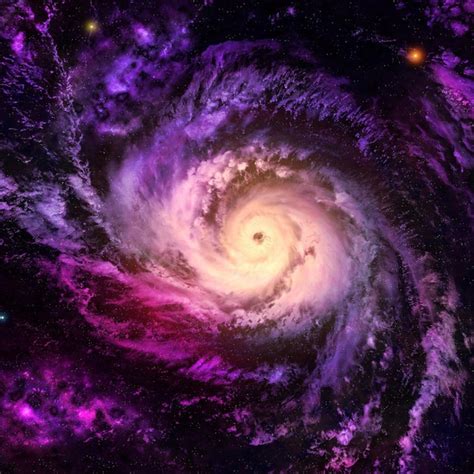 Premium Photo | A purple and black galaxy with a swirl of light and purple.