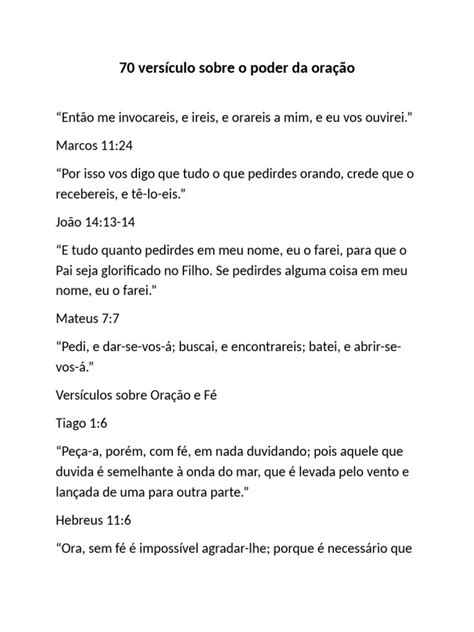 70 Versículos Sobre O Poder Da Oração