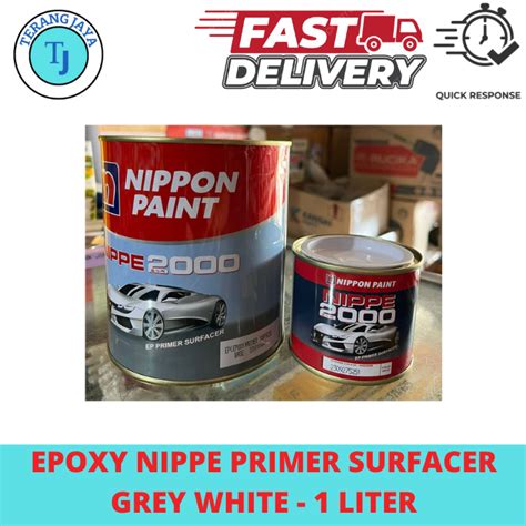 Jual Cat Dasar Epoxy Nippe Primer Surfacer 1 Liter Hardener Abu