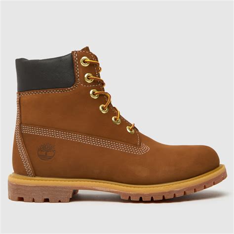 Womens Tan Timberland Premium 6 Inch Boots Schuh