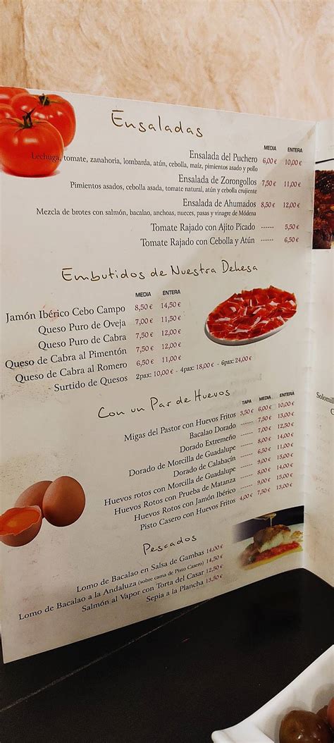 Carta Del Restaurante El Puchero Del La Nieta M Rida