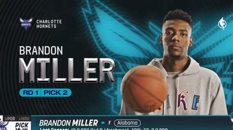 Hornets Pick Brandon Miller With The 2nd Pick 2023 Nba Draft Youtube