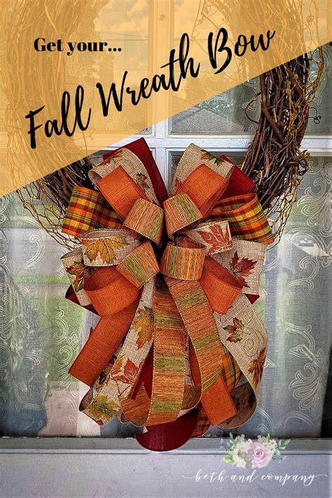 Fall Bow Fall Decor Wreath Bow Fall Mixed Ribbon Bow Fall Wedding Décor