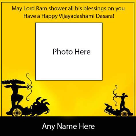 Happy Dasara Dussehra Vijaya Dashami Photo Frame With Name Dasara