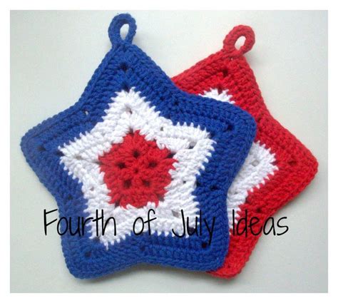 Fourth Of July Ideas Kate Elizabeth Crochet Hot Pads Dishcloth