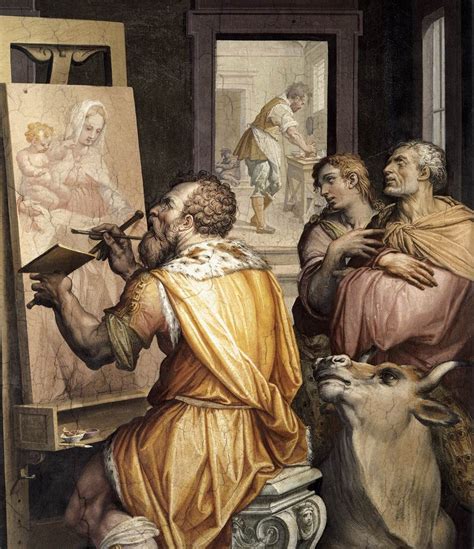 Vasari Giorgio St Luke Painting The Virgin Fresco Ss