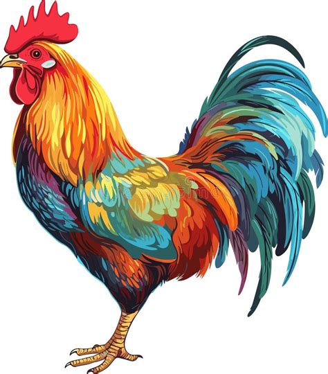 Colorful Photo Realistic Rooster Stock Illustrations 396 Colorful