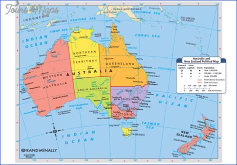 Australia And New Zealand Physical Map - ToursMaps.com