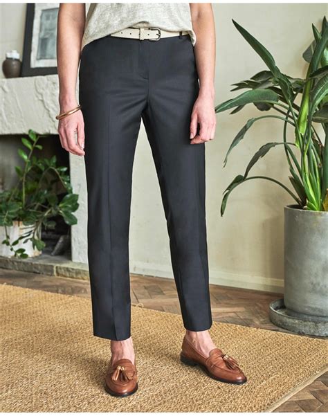 Black Slim Leg Wool Blend Trouser Pure Collection