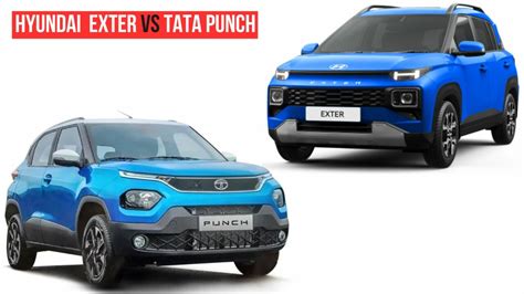 Hyundai Exter Vs Tata Punch Top End Variant Comparison