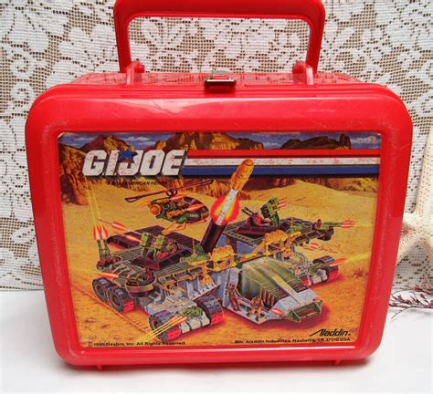 Vintage G.I. JOE HASBRO Plastic LUNCH BOX Aladdin Company Red 1990 No ...