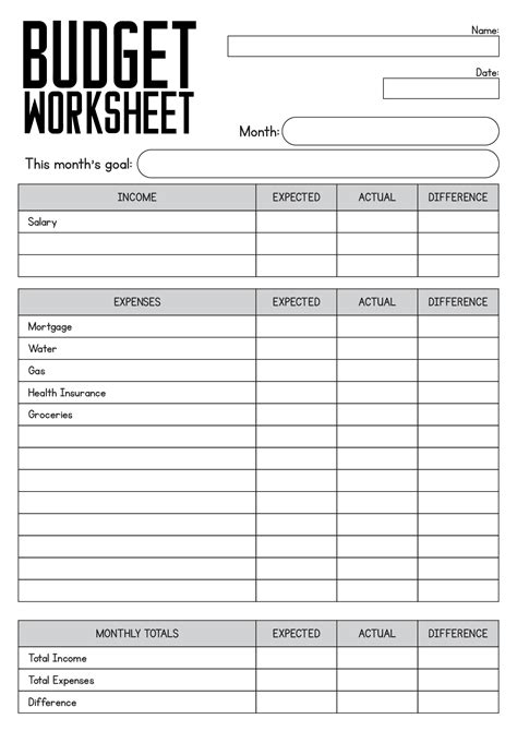 17 Free Income And Expense Worksheet - Free PDF at worksheeto.com