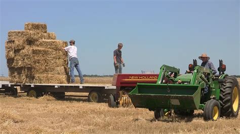 Aves Farms Baling And Stacking Straw On 7 12 2013 Youtube