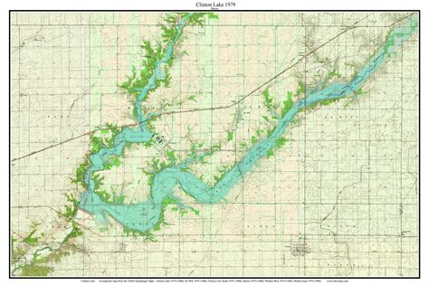 Clinton Lake 1979 Custom Usgs Old Topographic Map Illinois Old Maps