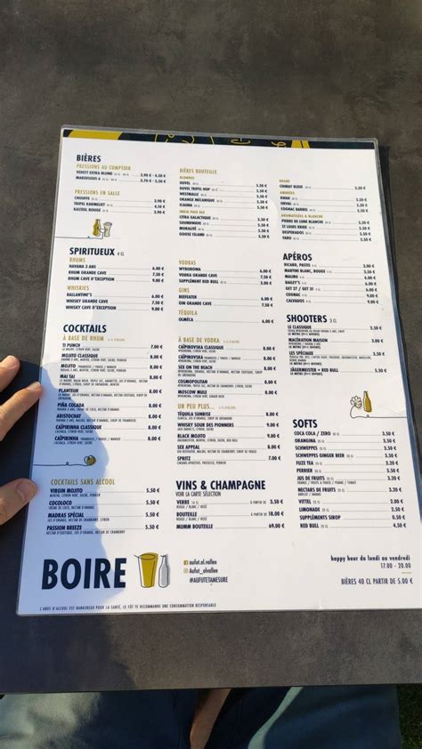 Menu At Au F T Et Mesure Parc Ol Pub Bar D Cines Charpieu