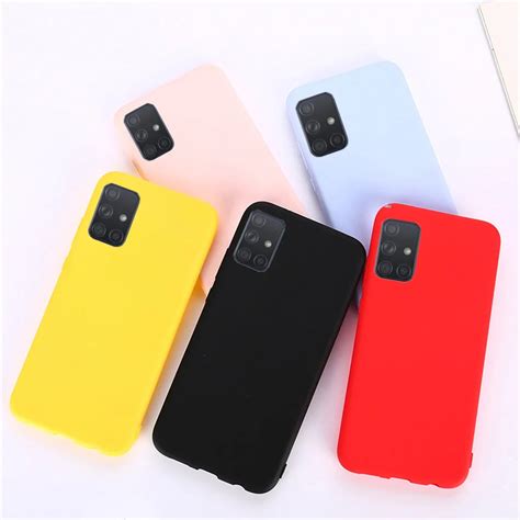 Doces Cor Sólida Capa De Silicone Para Samsung Galaxy A51 A71 A81 A91 A01 A11 A21 A70e A41 A31