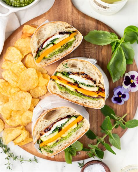 Grilled Veggie And Pesto Sandwich Peanut Butter And Fitness