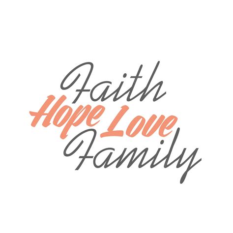 Premium Vector | Faith hope love family faith quote sticker design