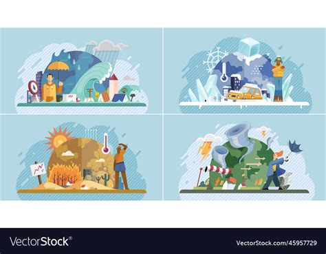 Extreme Weather Conditions Natural Disasters Vector Image