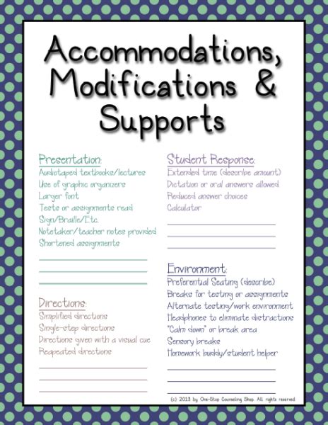 Organization Binder Iep Accommodations Cheat Sheet Special