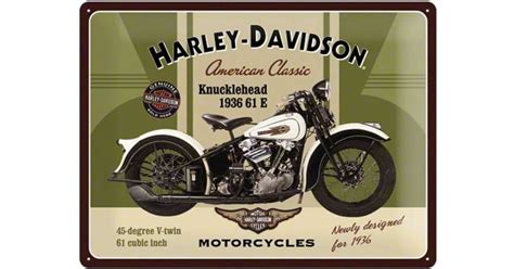 Plaque Harley Davidson Knucklehead 1936 Garage Atelier Les Plaques