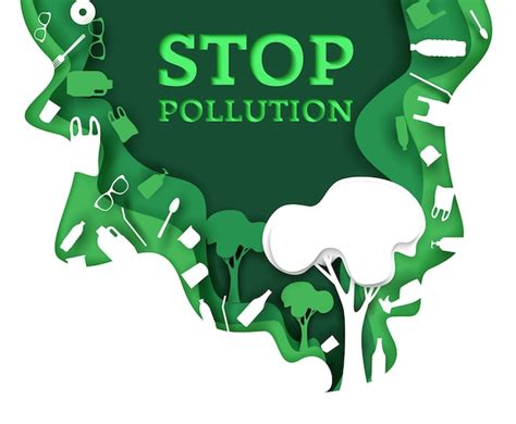 Premium Vector Stop Pollution Vector Illustration In Paper Art Style