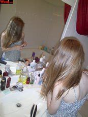 Brunette Babe Puts On Make Up Before Going Out With Her Girls Photos