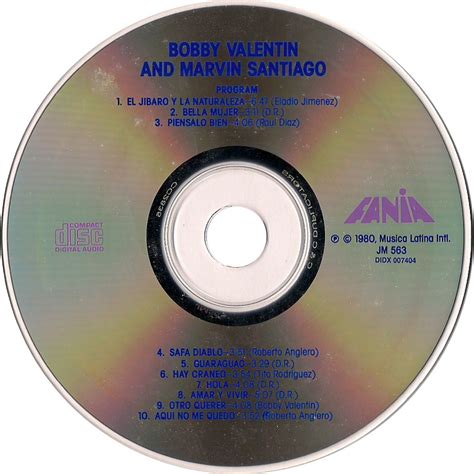 Car Tula Cd De Bobby Valentin And Marvin Santiago Bobby Valentin