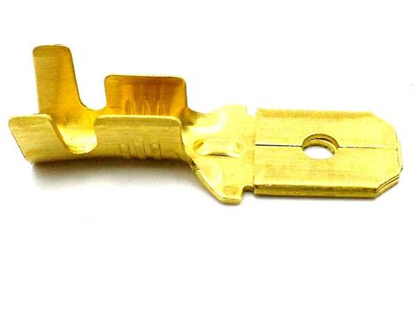 Brass 6 3mm Male Automotive Crimp Terminal Without Lock 50 Pack