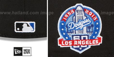 Los Angeles Dodgers Metallic Logo Side Patch Black Fitted Hat