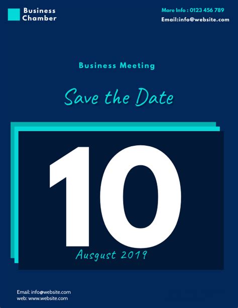 Save The Date Business Meeting Flyer Template Postermywall