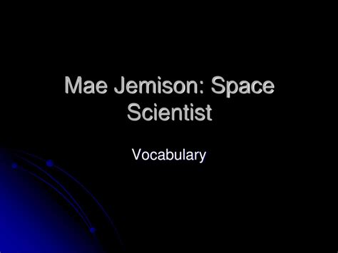 Ppt Mae Jemison Space Scientist Powerpoint Presentation Free