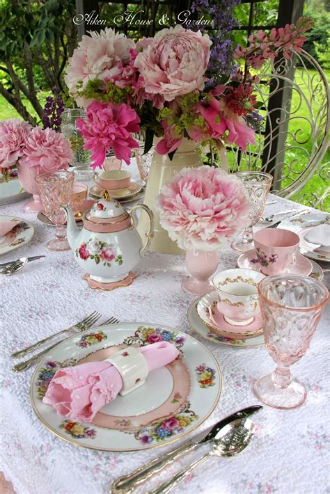 Aiken House And Gardens Garden Terrace Lunch Tea Party Table Tea