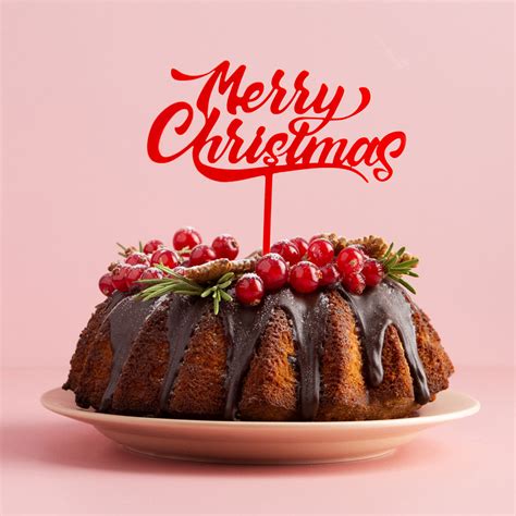 Merry Christmas Cake Topper - Itty Bitty Cake Toppers