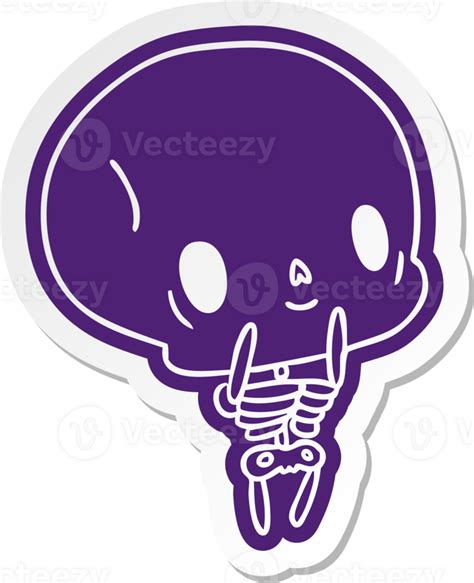 Cartoon Sticker Kawaii Cute Dead Skeleton 45214756 Png