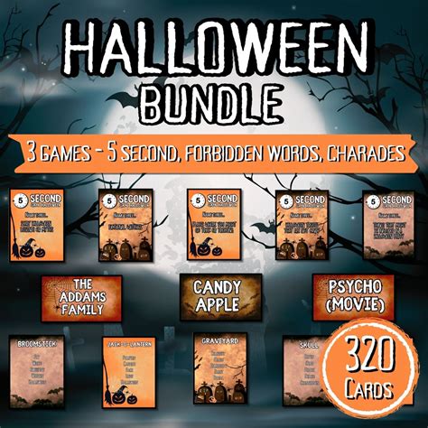 Halloween Game Card Bundle Halloween Games Bundle Printable - Etsy