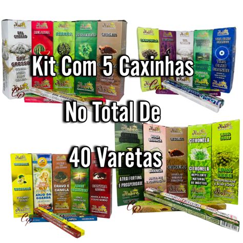 Incenso Kit 5 Caixinhas 40 Varetas Escorrega o Preço