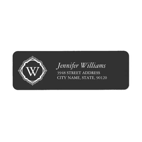 Elegant Monogram Return Address Labels | Zazzle