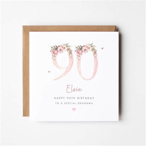 Personalised 90th Birthday Card For Mum Auntie Great Grandma Sister